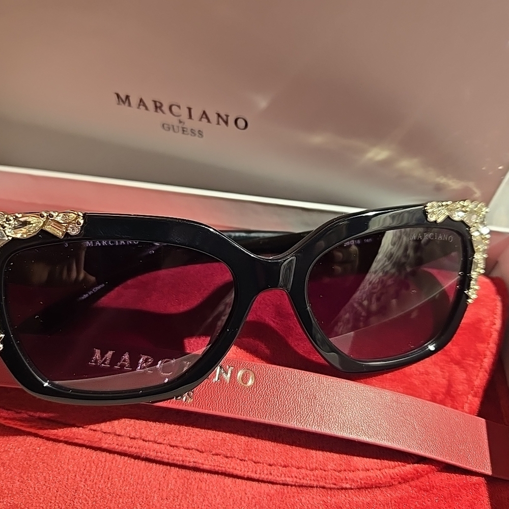 Guess Marciano Black Sunglasses with Gold Details